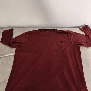 Dickies Pocket T Shirt Men 3XL Burgundy Long Sleeve Workwear Tee. 423